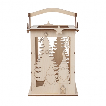 64517505 - 4006166798085 - Rayher - Lanterne en bois Lutin 26,5cm - 4