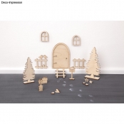 Maison de Lutin en bois Ambiance Noël 26 pièces
