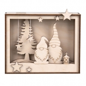 Cadre de Noël Ambiance Lutin - bois 15,5 cm