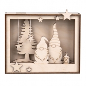 Cadre de Noël Ambiance Lutin - bois 15,5 cm