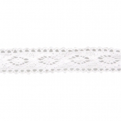 Ruban dentelle en coton Blanc 2,3 cm x 2,5 m