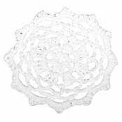Ornement dentelle crocheté Ø 7,5 cm Blanc