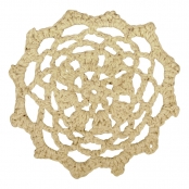 Ornement dentelle crocheté Ø 7,5 cm Beige