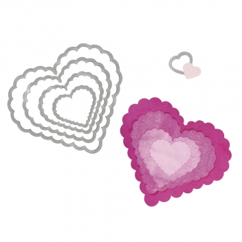 57017000 - 4006166490538 - Sizzix - Matrice découpe (Die) Framelits Sizzix Coeurs n°2 657562
