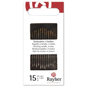 69006000 - 4006166222078 - Rayher - Aiguilles 4 tailles 15 pièces