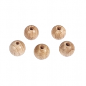 Perle en bois ø  10 mm Boule percée ø  2,8 mm 35 pièces