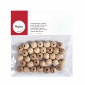Perle en bois ø  10 mm Boule percée ø  2,8 mm 35 pièces
