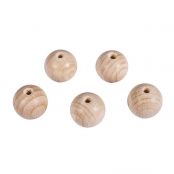 Perle en bois ø  20 mm Boule percée ø  4 mm 10 pièces