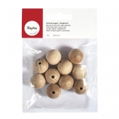 Perle en bois ø  20 mm Boule demi-percée 10 pièces