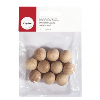 6252300 - 4006166646867 - Rayher - Boule en bois ø  20 mm Non-percée 10 pièces