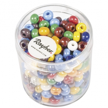 1418449 - 4006166240676 - Rayher - Perle en verre Grand trou Ø 5,4 mm Assortiment - 3