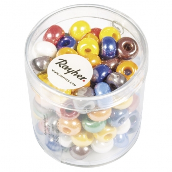 1418749 - 4006166240706 - Rayher - Perle en verre Grand trou Ø 8,7 mm Assortiment