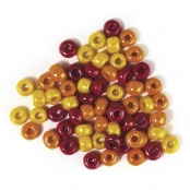 Perle en verre Grand trou Ø 5,4 mm Teintes rouge/jaune