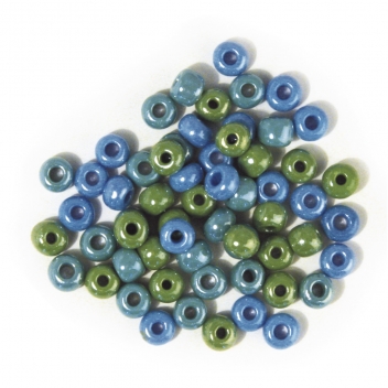 1441400 - 4006166832185 - Rayher - Perle en verre Grand trou Ø 5,4 mm Teintes vert/bleu