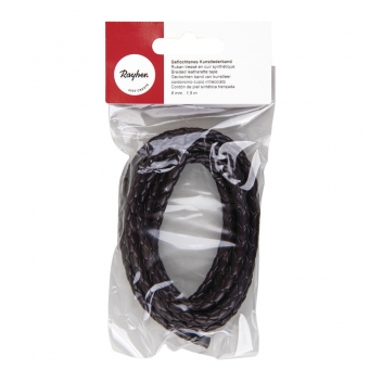 8300605 - 4006166161865 - Rayher - Ruban tressé en cuir synth. Idéal pour Bracelet 6mm Brun 1,5m - 2