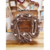 Couronne en osier Balayé Blanc 40cm H8cm