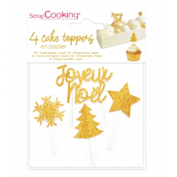 5009 - 3700392450090 - Scrapcooking - Décorations dorées pour bûche de Noel