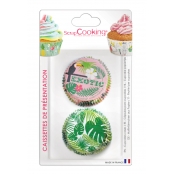 Caissettes cupcake et muffin Tropical 36 pièces