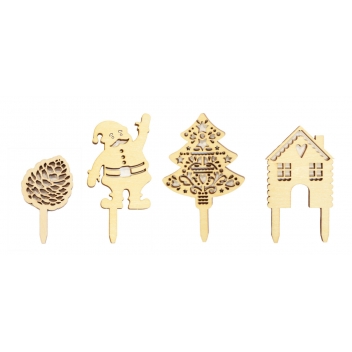 4991 - 3700392449919 - Scrapcooking - 4 Accessoires Déco Noël Bois - 2