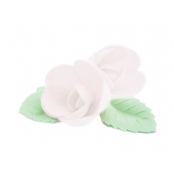 Roses Blanches et Feuilles Vertes Azyme