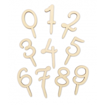 4990 - 3700392449902 - Scrapcooking - Cake Topper Bois Chiffres 0 À 9 - 3