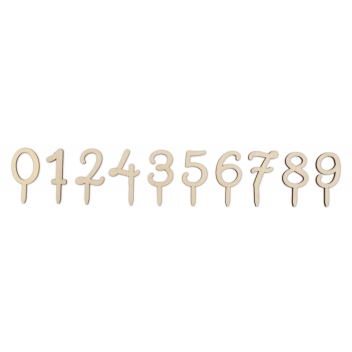4990 - 3700392449902 - Scrapcooking - Cake Topper Bois Chiffres 0 À 9 - 2