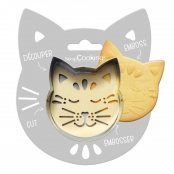 Découpoir et Embosseur en bois Chat