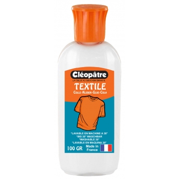 LCC16-100X - 3134725007253 - Cléopâtre - Colle pour tissu Cléo'textile 100 g - France