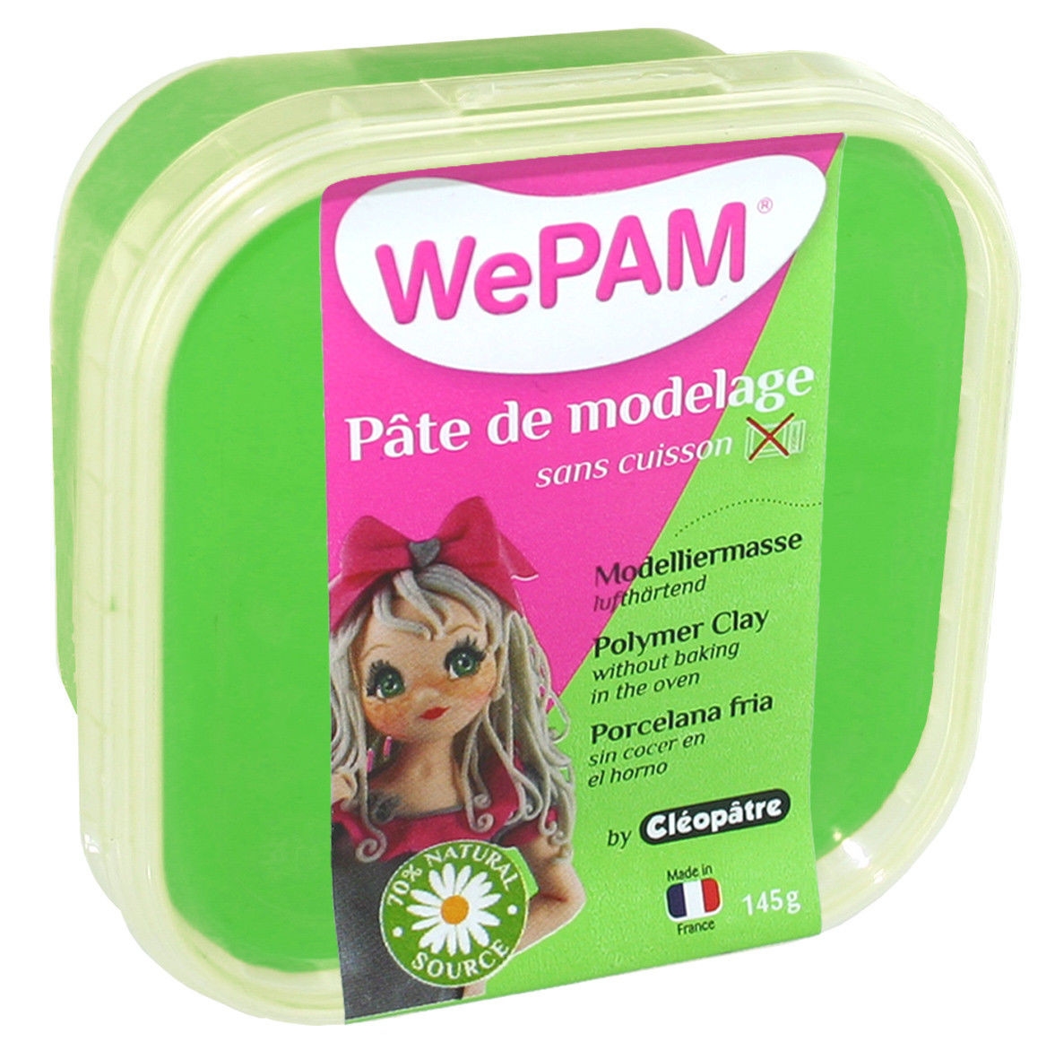 Porcelaine froide à modeler WePam 145 g Vert fluo WePam 