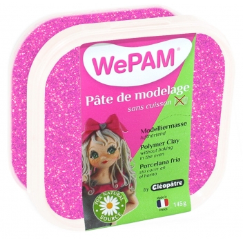 PFWP10-145 - 3134725008502 - WePam - Porcelaine froide à modeler WePam 145 g Pailleté rose néon - France