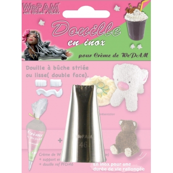 PFDI46 - 3134725006249 - Cléopâtre - Douille en inox Fausse chantilly large et striée
