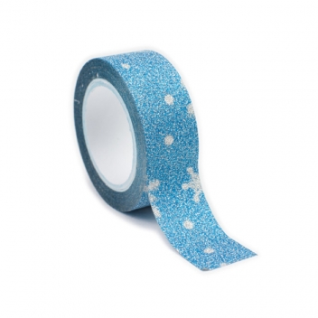 250402 - 3700043025028 - Ammi - Masking Tape pailleté 1,5 cm Flocon bleu