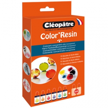 COL15x6 - 3134725009493 - Cléopâtre - Pigment colorant Color'Resin 6 coul et 2 flacons vides - France