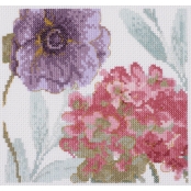 Kit Point de Croix Aquarelle Hortensia et Pivoine