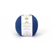 Fil Coton Recyclé Eco Vita 3mm 100g Tricot et Crochet Col. 107 bleu