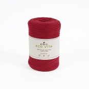 Fil Coton Recyclé Eco Vita Tape Yarn Fil Tubulaire Chaine Maillée C05 rouge
