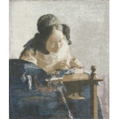 Kit Broderie Point de Croix Vermeer La Dentellière