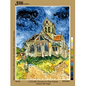 Canevas antique Eglise d'Auvers sur oise Van Gogh 45x60cm