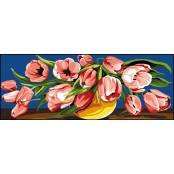 Canevas antique Débordement de tulipes 25x60cm