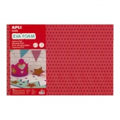 Mousse EVA thermoformable 40x60 cm Coeurs pailletés rouge