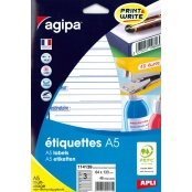 Etiquettes Expéditeur/Destinataire A5 64 x 133 mm 48 pièces