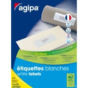 Etiquettes blanches 500 feuilles A4 7x3,5cm 12 000 pièces