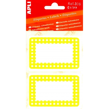 336 - 8410782003366 - APLI AGIPA - Etiquette à confiture 52x78 mm Vichy jaune