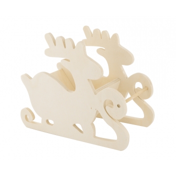 Traineau Du Pere Noel En Bois Avec Rennes 23 Cm Diy Noel