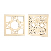 Carreaux de bois déco 9 cm 4 pièces