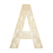 Lettre A en bois Alphabet géant ajouré 24 cm