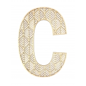 Lettre C en bois Alphabet géant ajouré 24 cm