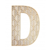 Lettre D en bois Alphabet géant ajouré 24 cm