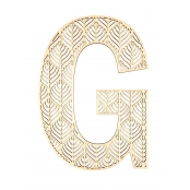 Lettre G en bois Alphabet géant ajouré 24 cm