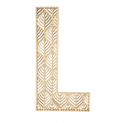Lettre L en bois Alphabet géant ajouré 24 cm